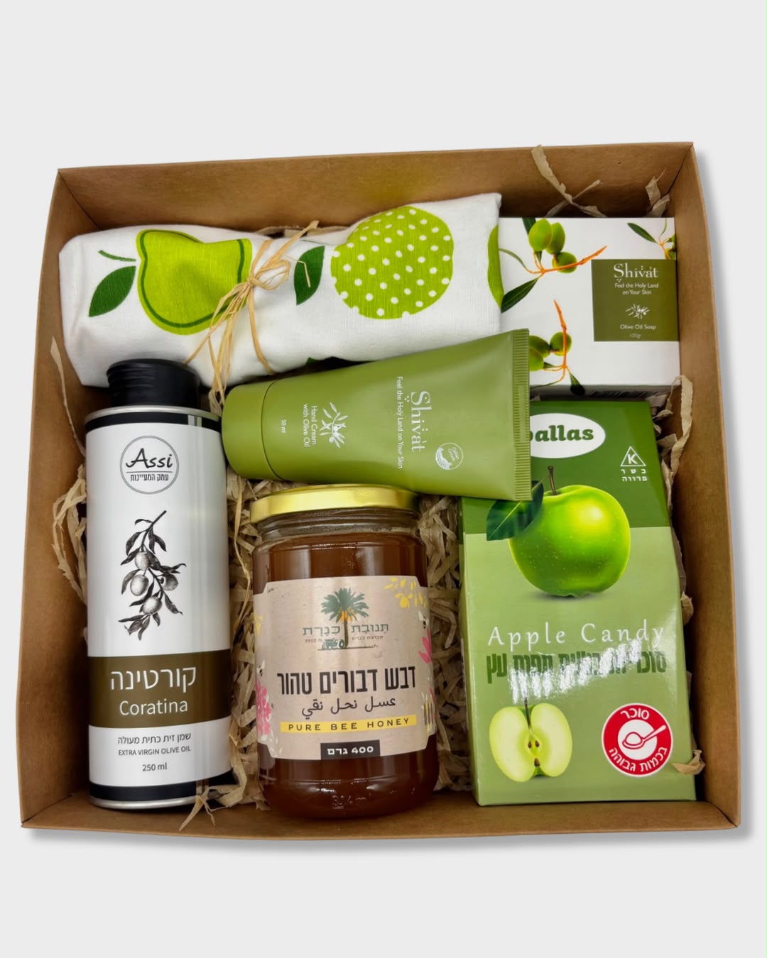 מארז ירוק דבש, שמן זית ומוצרי טיפוח